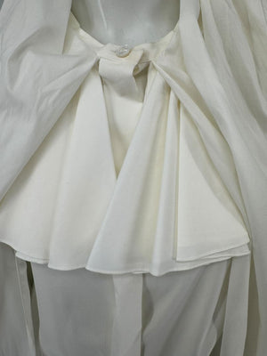 Saint Laurent Ivory Oversized Bow Blouse – Size FR 44