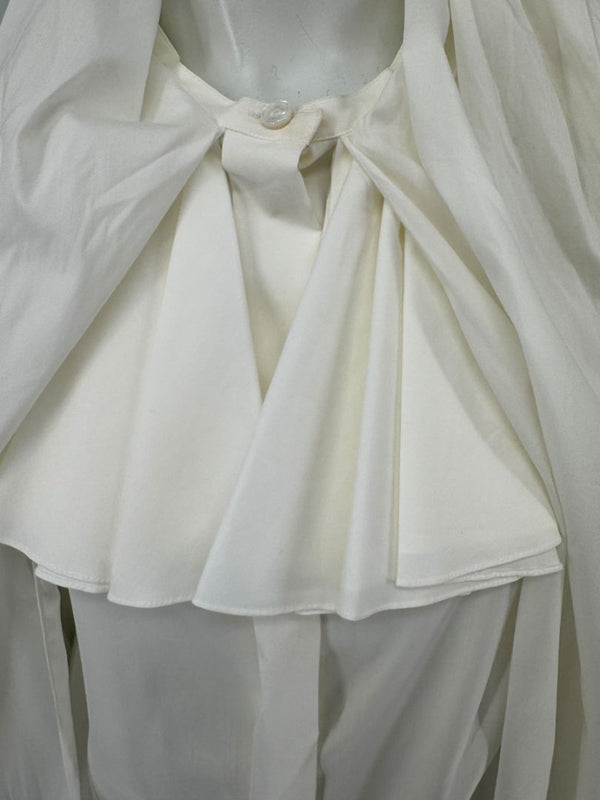 Saint Laurent Ivory Oversized Bow Blouse – Size FR 44