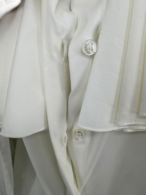 Saint Laurent Ivory Oversized Bow Blouse – Size FR 44