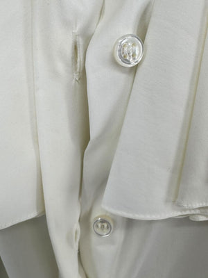 Saint Laurent Ivory Oversized Bow Blouse – Size FR 44