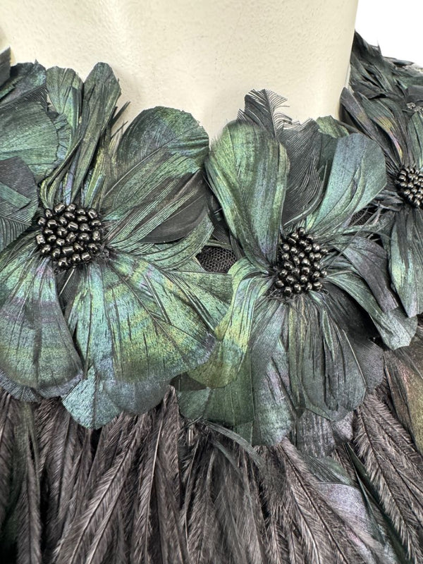 Naeem Khan Feather & Floral Embellished Cashmere Sweater – Size M