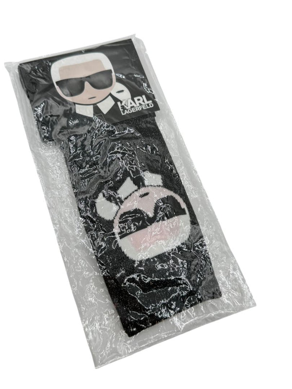 Karl Lagerfeld K/Ikonik Glitter Crew Socks – Size 39–42 (Black)