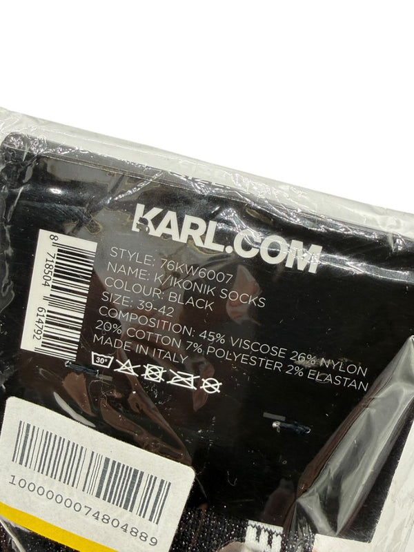 Karl Lagerfeld K/Ikonik Glitter Crew Socks – Size 39–42 (Black)