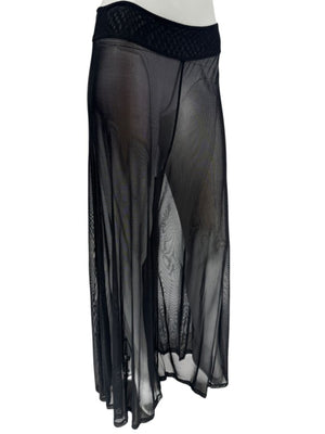 Chanel 02P NWT Black Sheer Mesh Wide-Leg Pants – Size 44