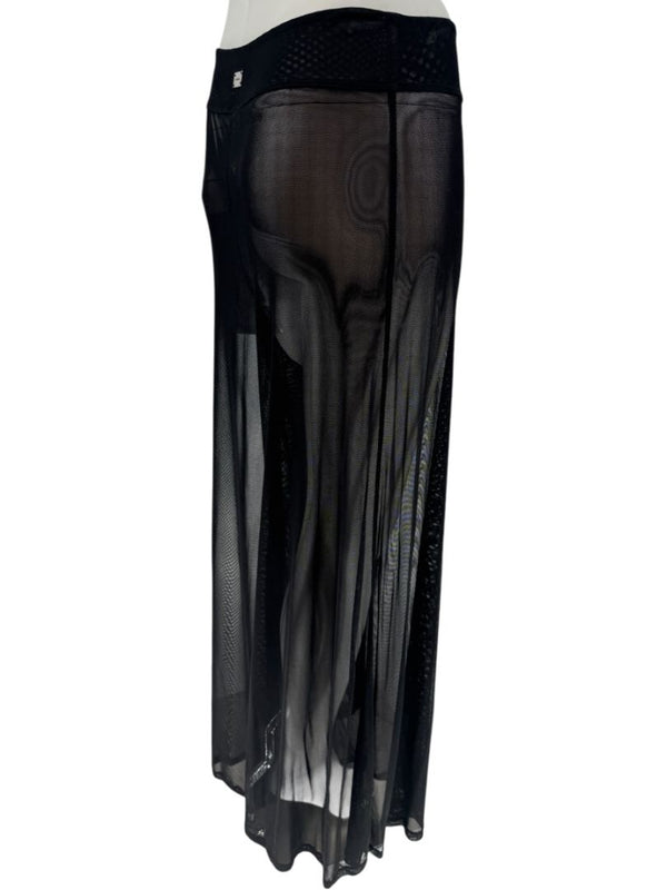 Chanel 02P NWT Black Sheer Mesh Wide-Leg Pants – Size 44