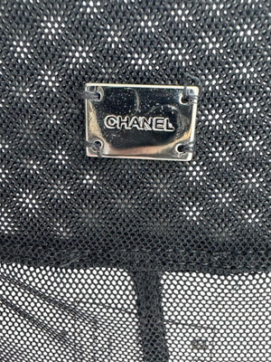 Chanel 02P NWT Black Sheer Mesh Wide-Leg Pants – Size 44