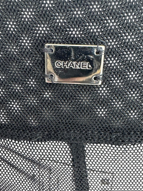 Chanel 02P NWT Black Sheer Mesh Wide-Leg Pants – Size 44
