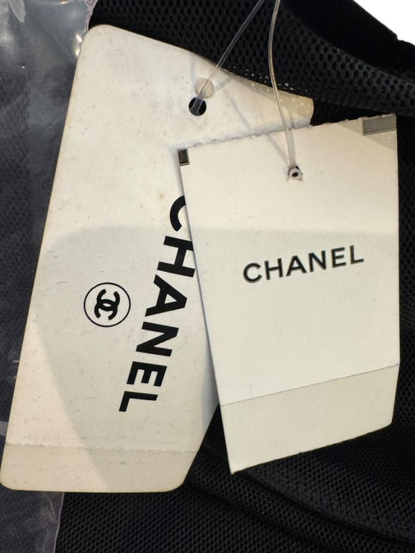 Chanel 02P NWT Black Sheer Mesh Wide-Leg Pants – Size 44
