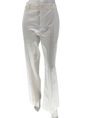 Philippe Adec White Tailored Wide-Leg Trousers – Size 14