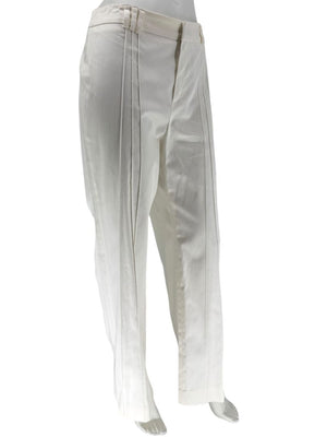 Philippe Adec White Tailored Wide-Leg Trousers – Size 14