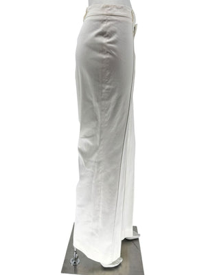 Philippe Adec White Tailored Wide-Leg Trousers – Size 14