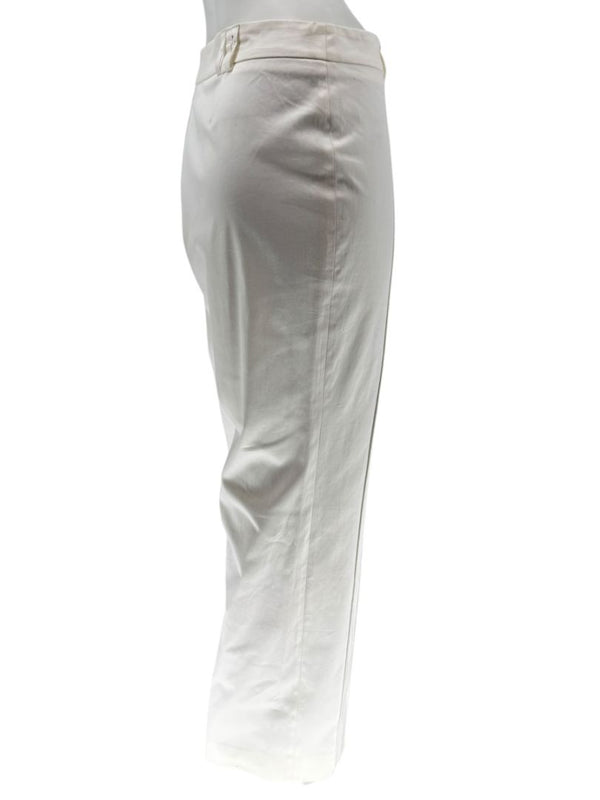 Philippe Adec White Tailored Wide-Leg Trousers – Size 14