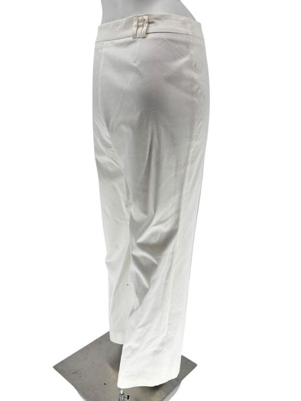 Philippe Adec White Tailored Wide-Leg Trousers – Size 14