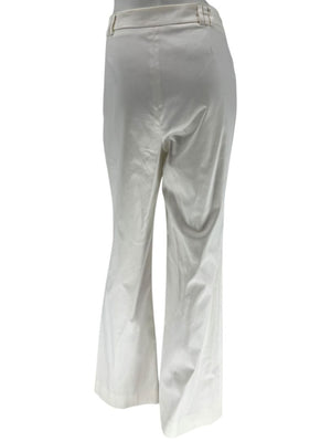 Philippe Adec White Tailored Wide-Leg Trousers – Size 14