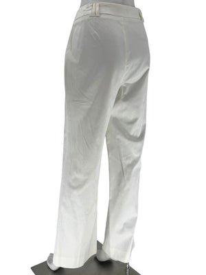 Philippe Adec White Tailored Wide-Leg Trousers – Size 14