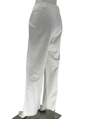 Philippe Adec White Tailored Wide-Leg Trousers – Size 14