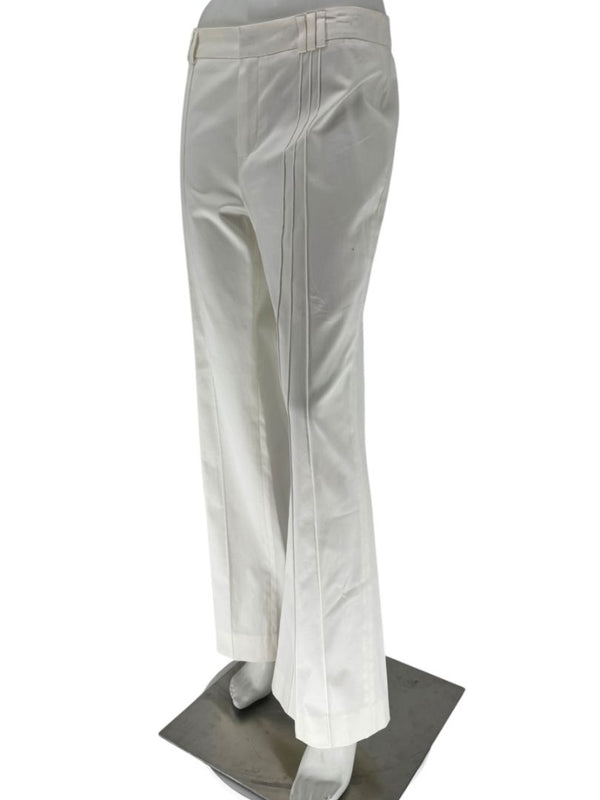 Philippe Adec White Tailored Wide-Leg Trousers – Size 14