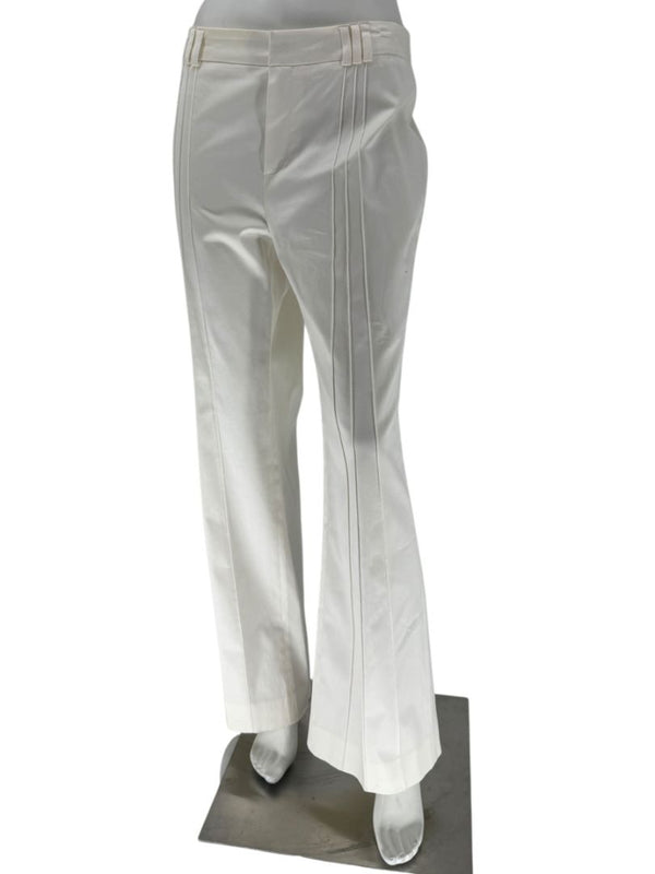 Philippe Adec White Tailored Wide-Leg Trousers – Size 14