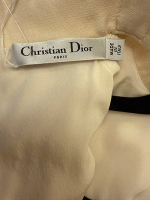 CHRISTIAN DIOR Ivory Wool-Silk Dress with Heart Appliqué - Size 10