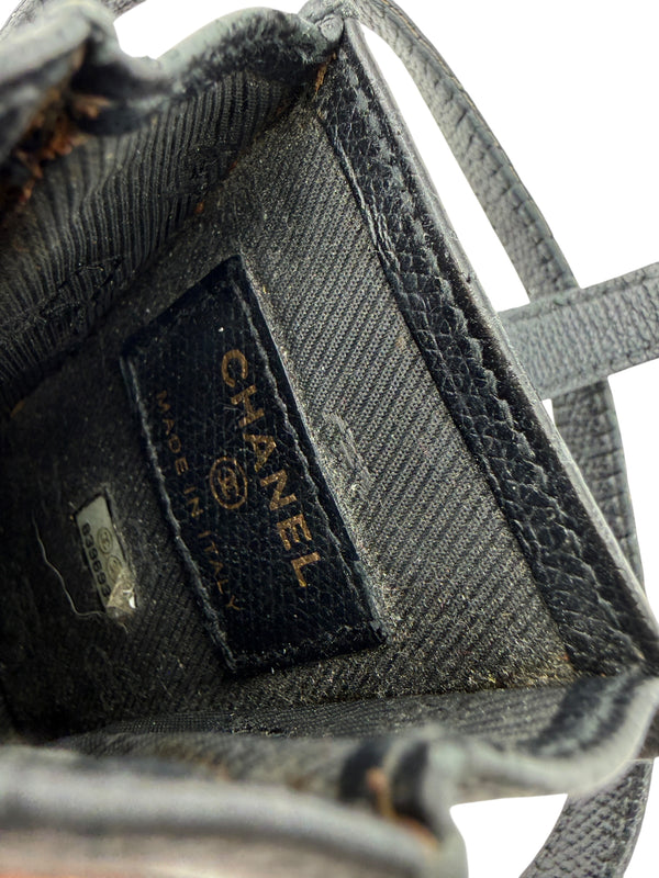 Chanel Black Caviar Leather CC Phone Pouch – With Box