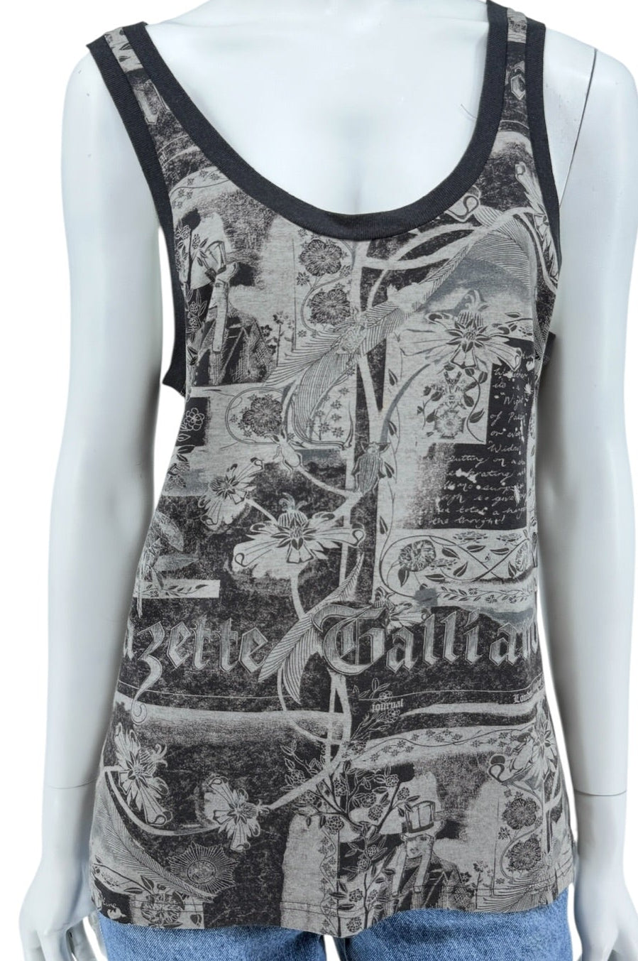 John Galliano Gazette Print Tank Top – Size M