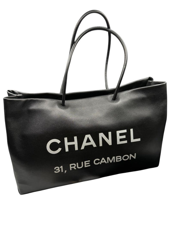 Chanel Black Leather Large Essential Rue Cambon Shopping Tote