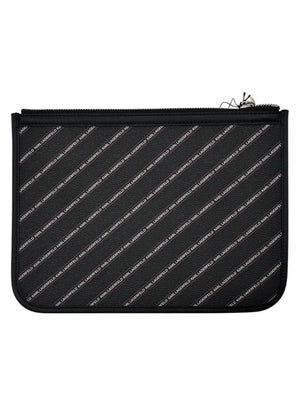 Karl Lagerfeld K/Ikonik Logo Print Zip Pouch – 8” x 11”