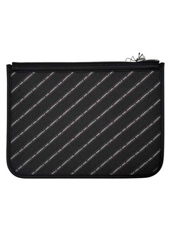 Karl Lagerfeld K/Ikonik Logo Print Zip Pouch – 8” x 11”