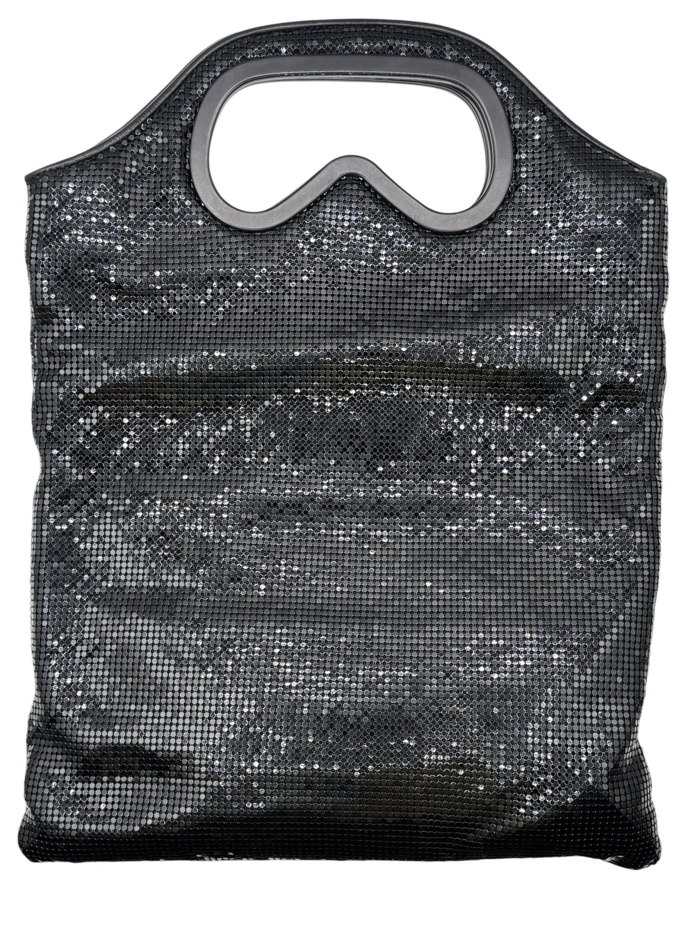 Karl Lagerfeld Black Metal Mesh Sunglasses Handle Clutch