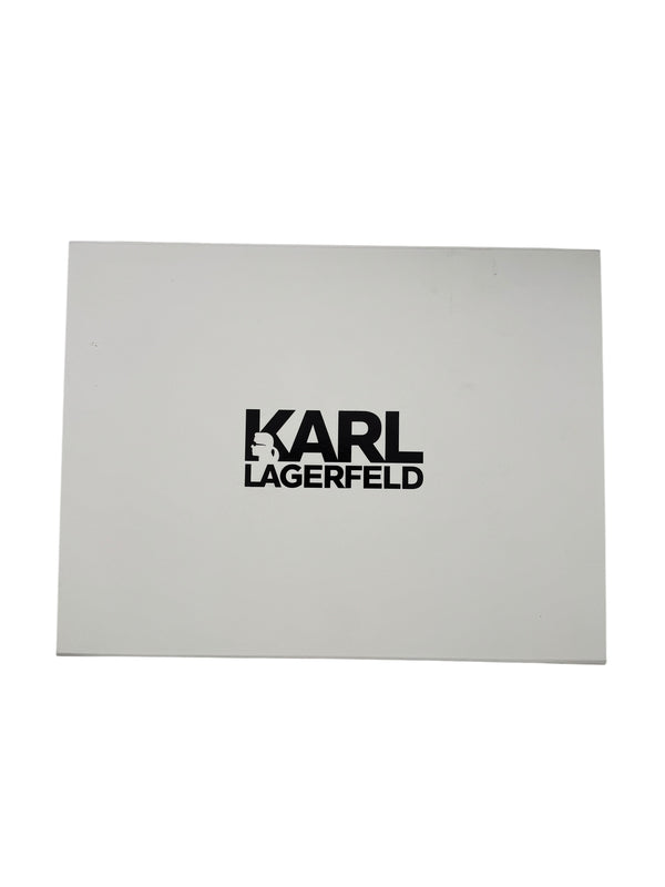 Karl Lagerfeld Black Metal Mesh Sunglasses Handle Clutch