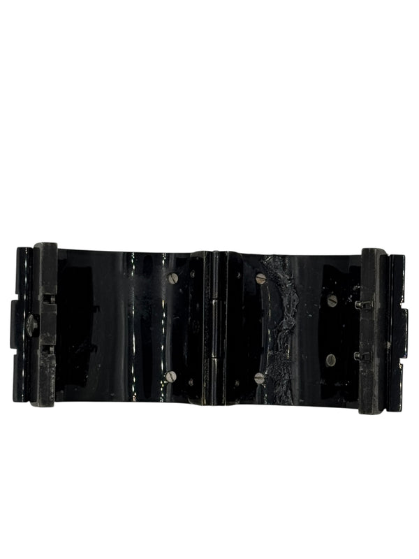 Chanel Black Resin & Crystal CC Boy Brick Cuff Bracelet