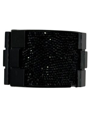 Chanel Black Resin & Crystal CC Boy Brick Cuff Bracelet