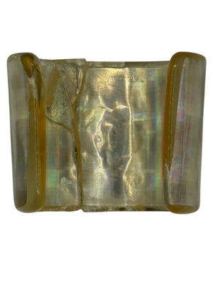 Chanel Iridescent Resin CC Wide Cuff Bracelet