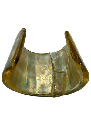 Chanel Iridescent Resin CC Wide Cuff Bracelet