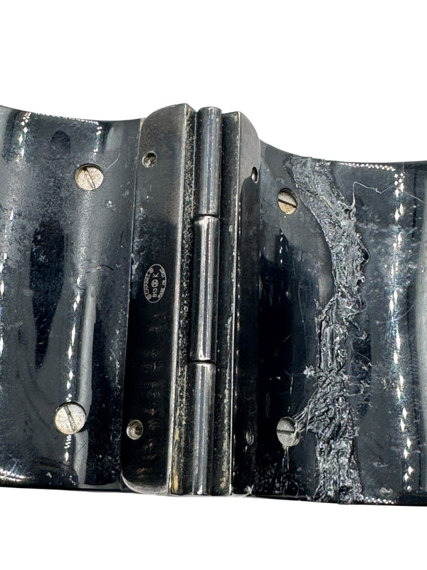 Chanel Black Resin & Crystal CC Boy Brick Cuff Bracelet