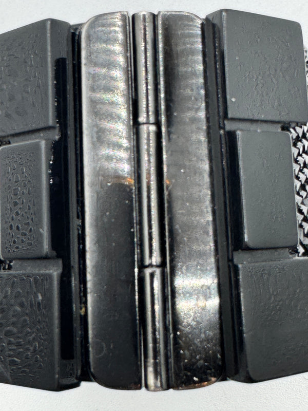 Chanel Black Resin & Crystal CC Boy Brick Cuff Bracelet