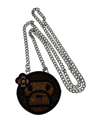 A Bathing Ape BABY LISA Crystal Face Coin Purse on Chain