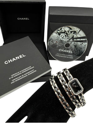 Chanel Première 18K White Gold Diamond Bezel Triple Wrap Watch Ref. O.N. 39306 w/ Box