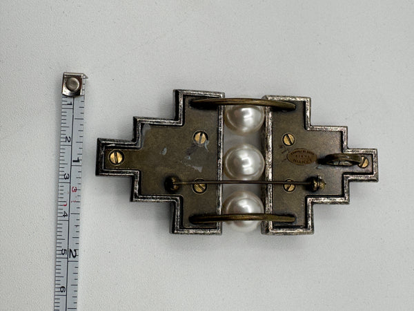 Lanvin Pearl and Crystal Brooch NIB