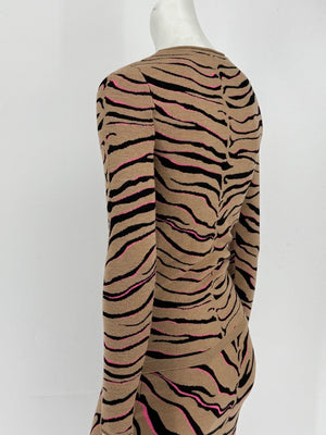 Stella McCartney Women’s Tiger-Stripe Stretch Knit Long-Sleeve Top – Size 34