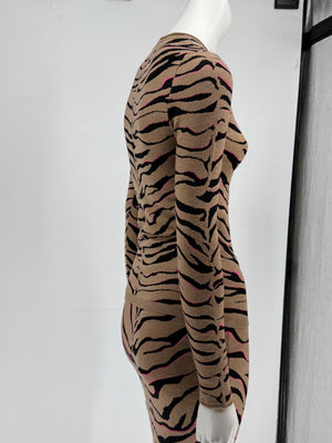 Stella McCartney Women’s Tiger-Stripe Stretch Knit Long-Sleeve Top – Size 34