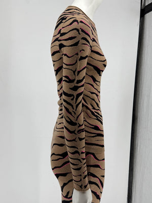 Stella McCartney Women’s Tiger-Stripe Stretch Knit Long-Sleeve Top – Size 34