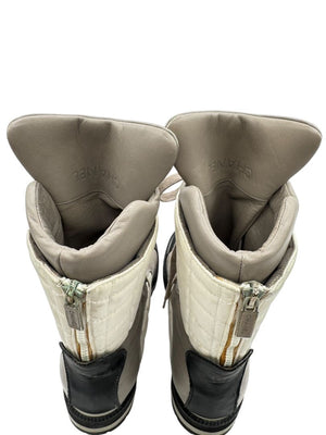 Chanel CC Quilted Two-Tone Lace-Up Combat Boots – Size 40