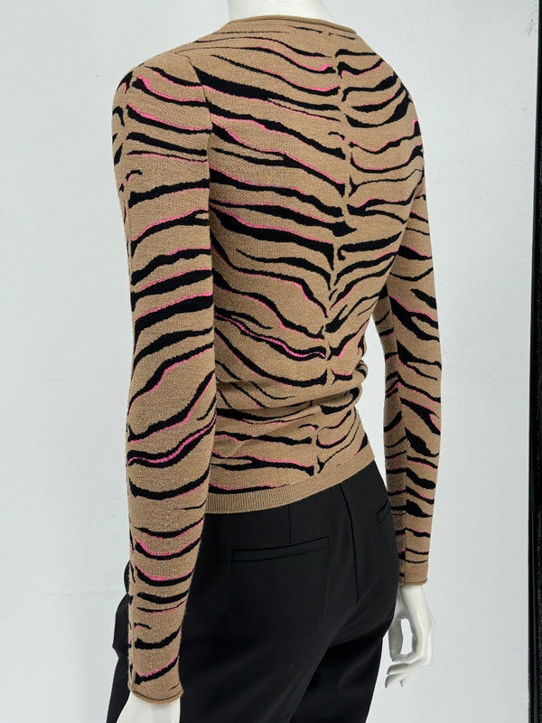 Stella McCartney Women’s Tiger-Stripe Stretch Knit Long-Sleeve Top – Size 34
