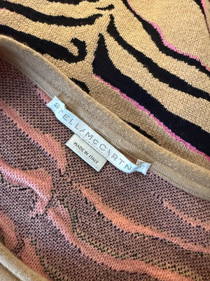 Stella McCartney Tan & Black Tiger-Stripe Knit Pencil Skirt – Size 34