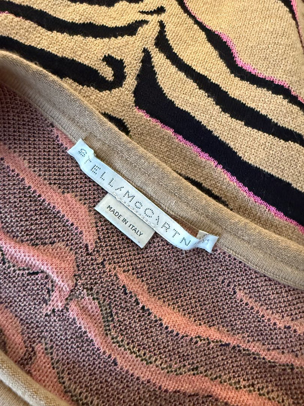 Stella McCartney Tan & Black Tiger-Stripe Knit Pencil Skirt – Size 34