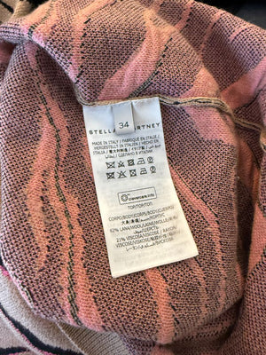 Stella McCartney Tan & Black Tiger-Stripe Knit Pencil Skirt – Size 34