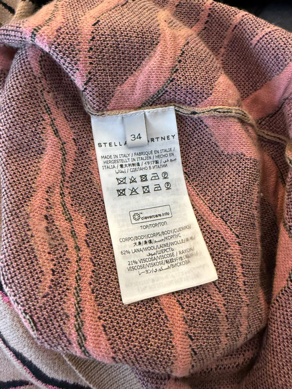 Stella McCartney Tan & Black Tiger-Stripe Knit Pencil Skirt – Size 34