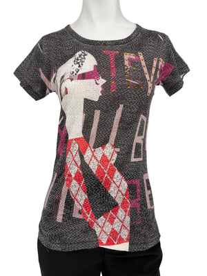 Custo Barcelona Graphic Embellished Short-Sleeve T-Shirt – Size 1