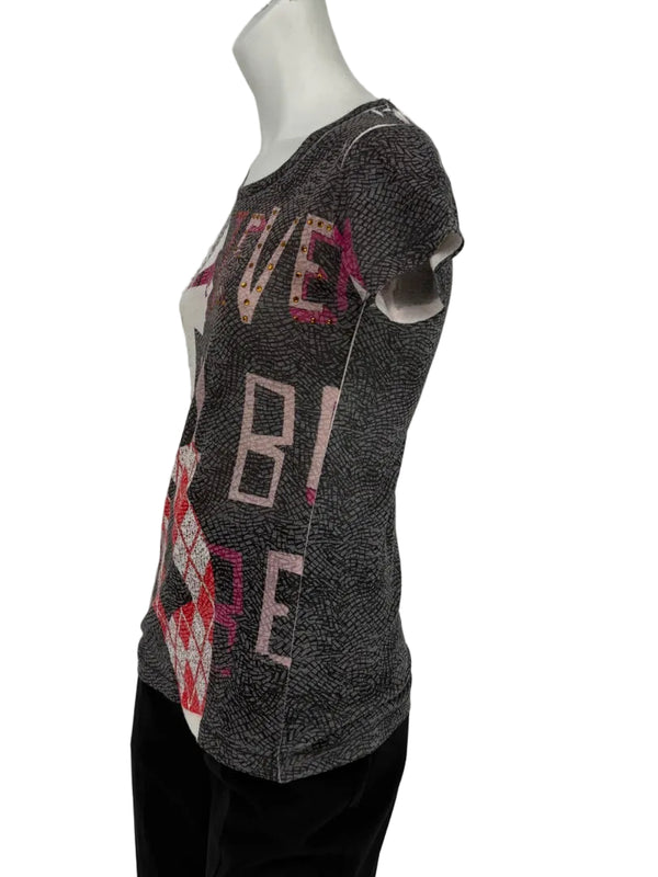 Custo Barcelona Graphic Embellished Short-Sleeve T-Shirt – Size 1